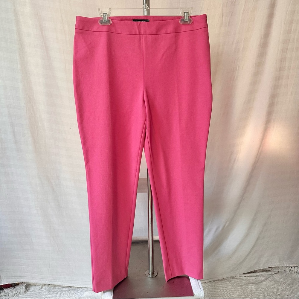 Lands’ End Pink Pants Size 10 Mid Rise Slim Leg Side Zip